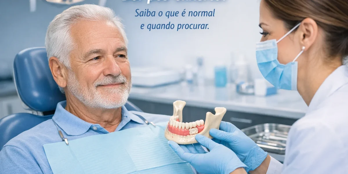 dor pós-operatória após enxerto ósseo para implante dentário